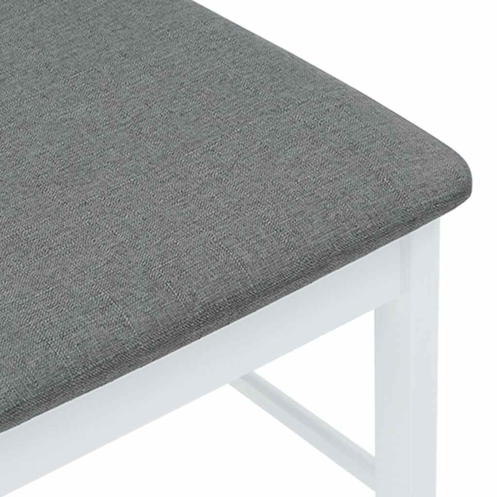 vidaXL Eetkamerstoelen met kussens 2 st massief hout rubber wit - Aashly