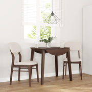 vidaXL Eetkamerstoelen met kussens 2 st massief hout rubber bruin - Aashly