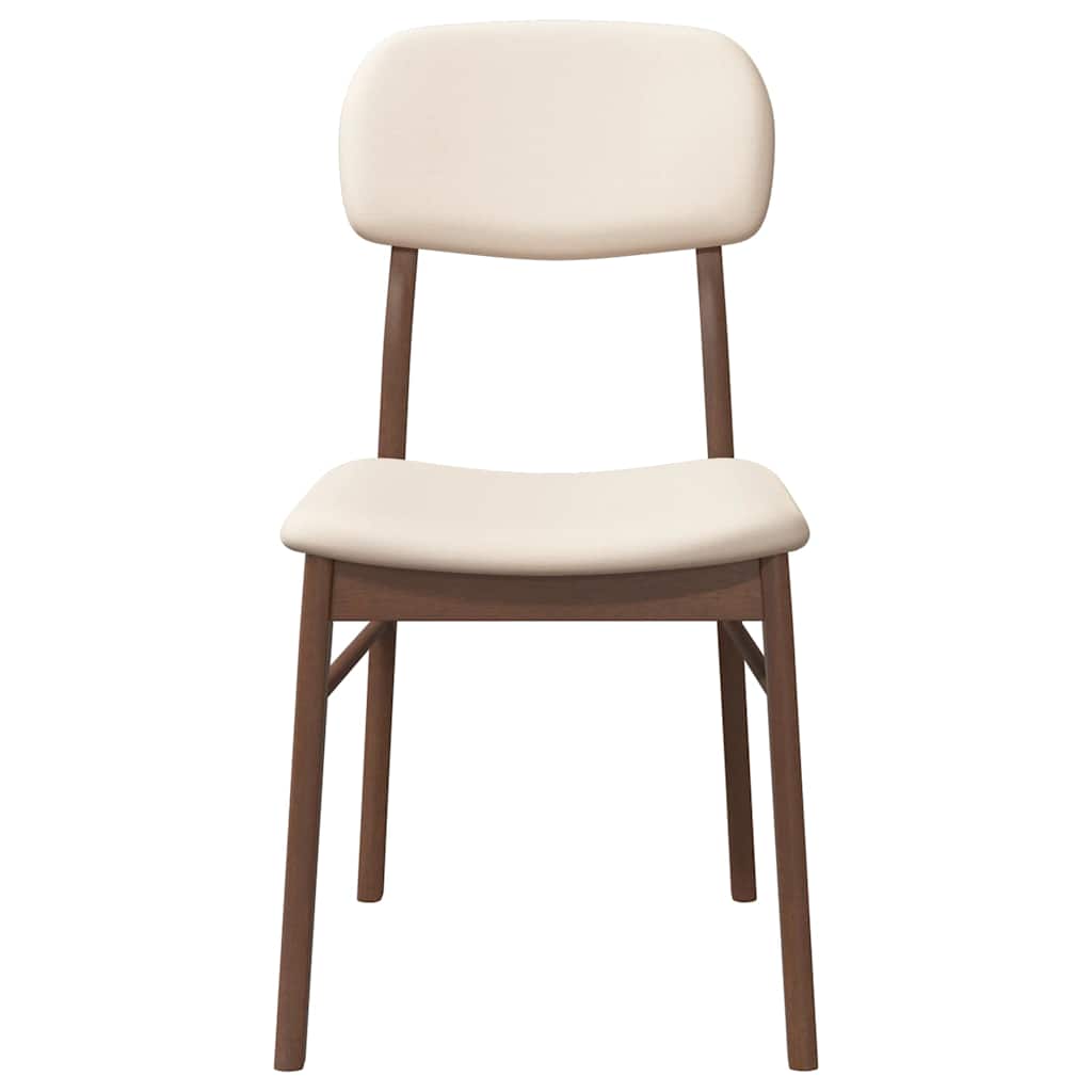 vidaXL Eetkamerstoelen met kussens 2 st massief hout rubber bruin - Aashly
