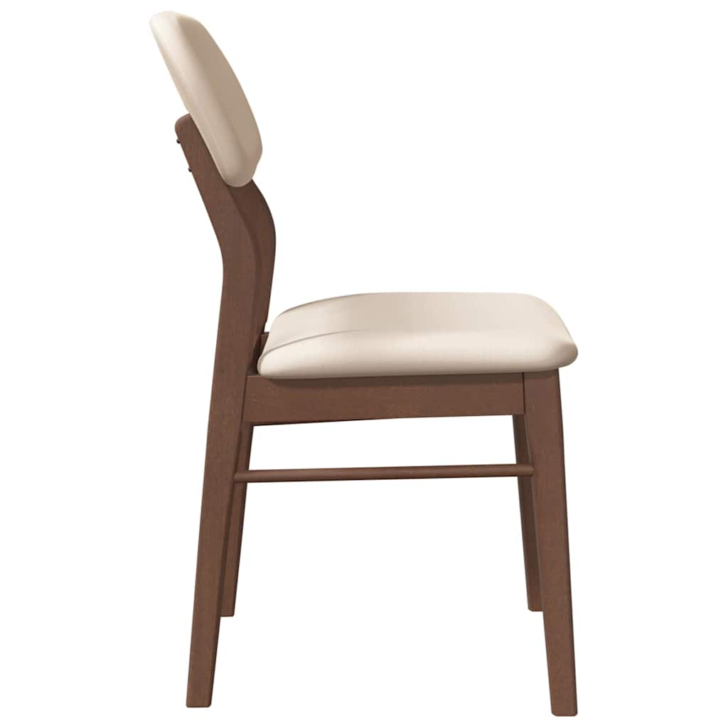 vidaXL Eetkamerstoelen met kussens 2 st massief hout rubber bruin - Aashly