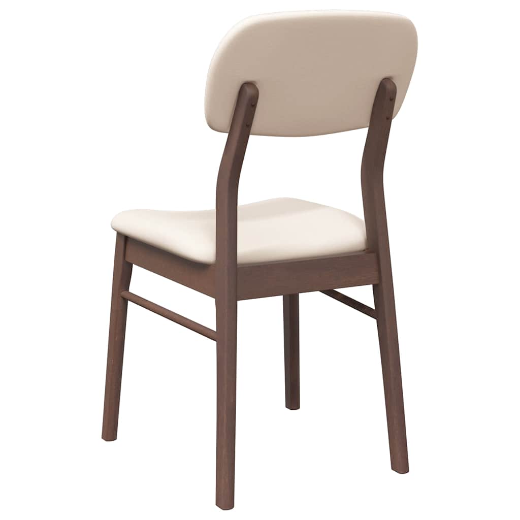 vidaXL Eetkamerstoelen met kussens 2 st massief hout rubber bruin - Aashly