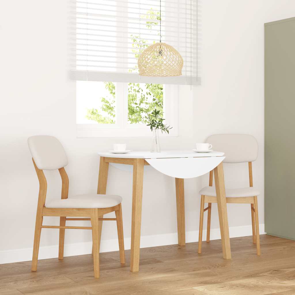 vidaXL Eetkamerstoelen met kussens 2 st massief hout rubber bruin - Aashly