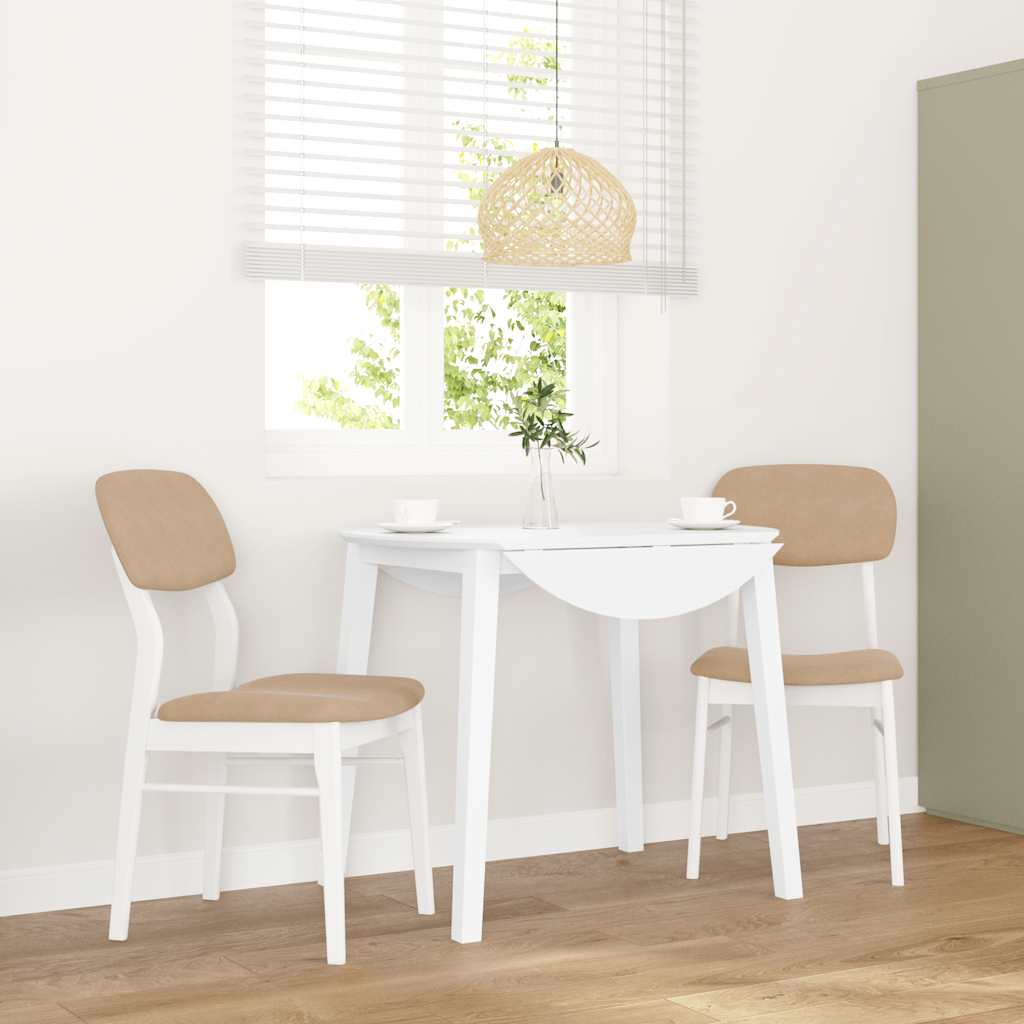 vidaXL Eetkamerstoelen met kussens 2 st massief hout rubber bruin - Aashly