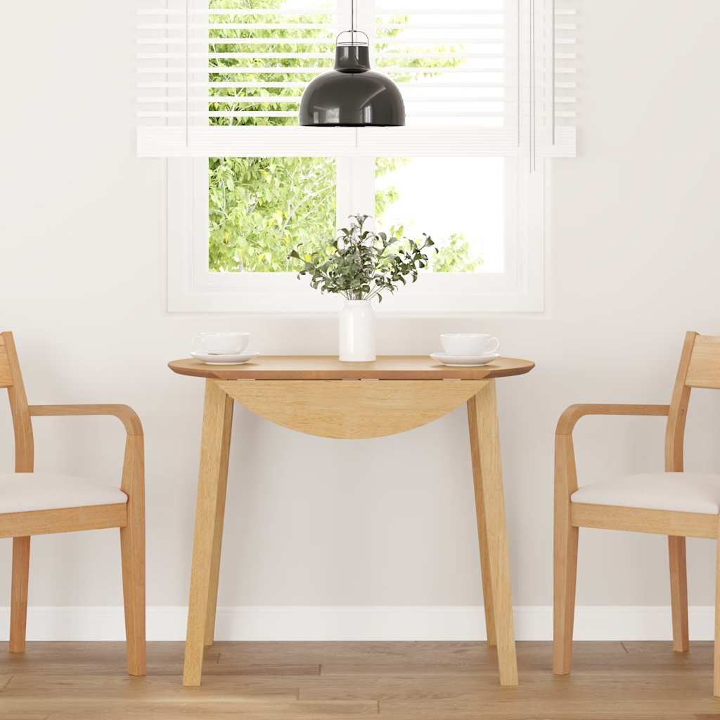 vidaXL Eettafel massief hout naturel rubber - Aashly