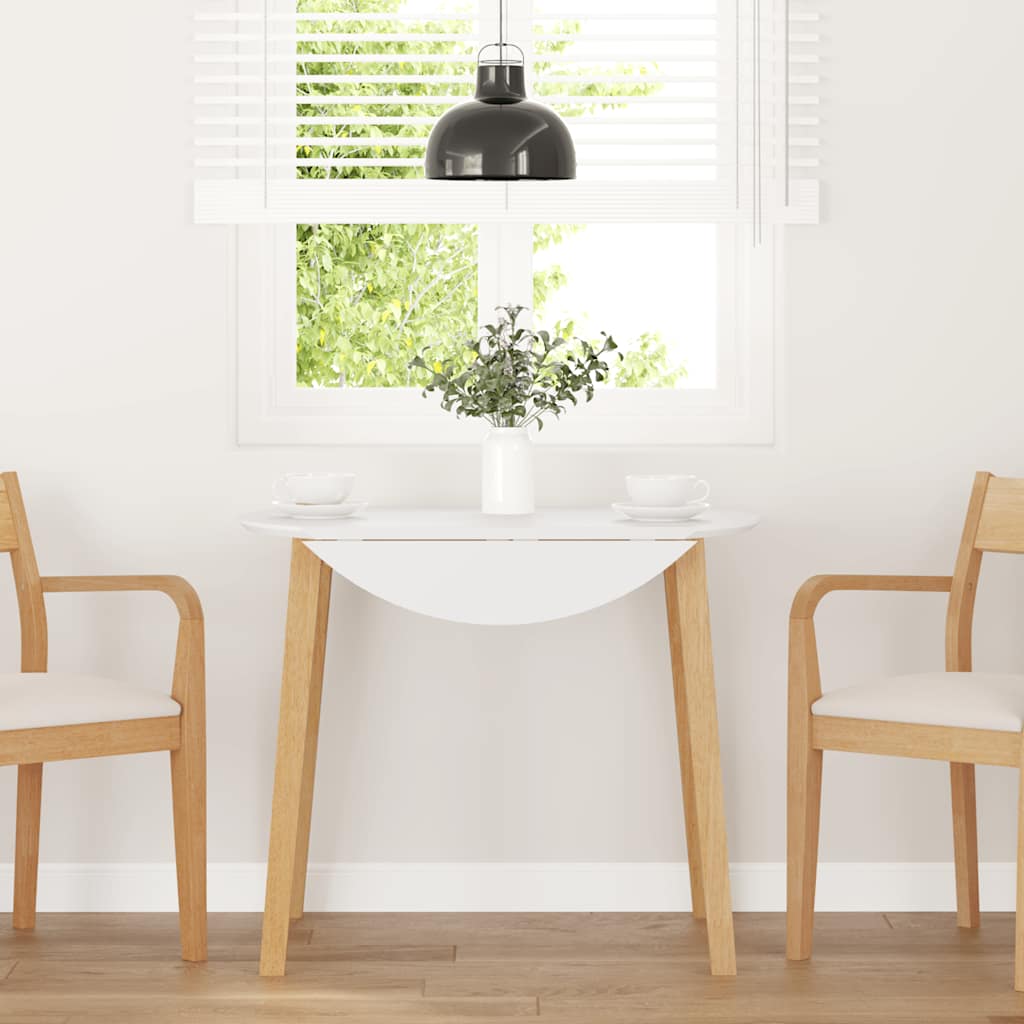 vidaXL Eettafel massief hout naturel rubber - Aashly