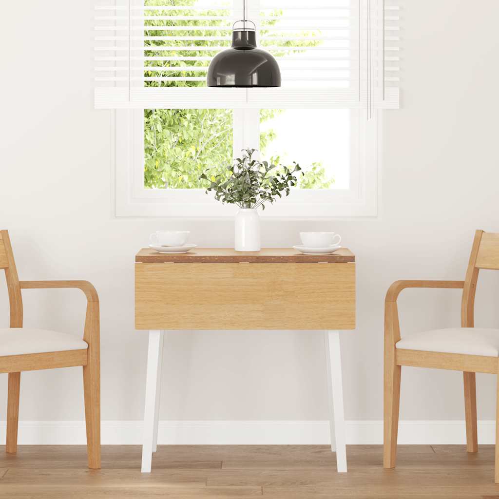vidaXL Eettafel massief hout wit rubber - Aashly