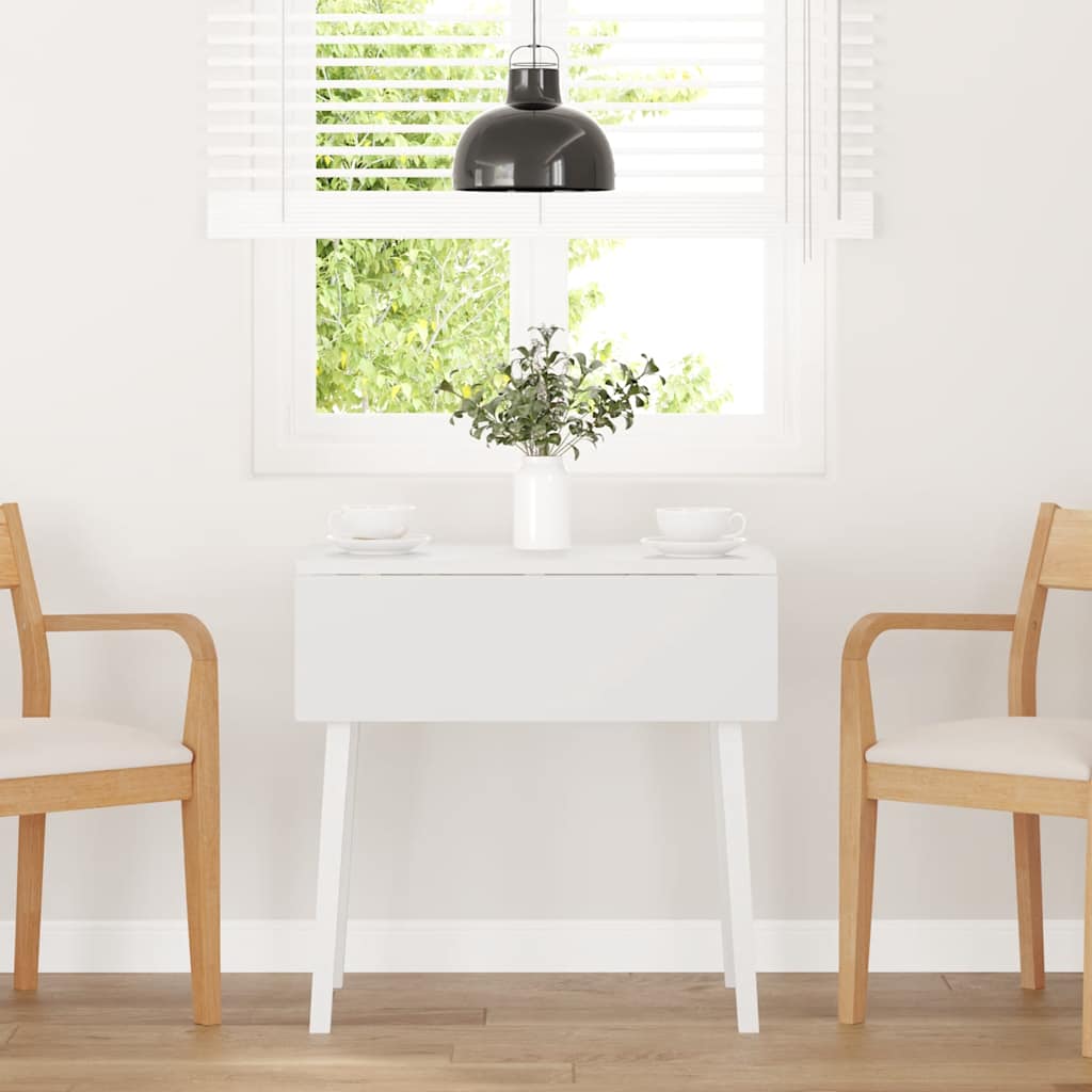 vidaXL Eettafel massief hout wit rubber - Aashly