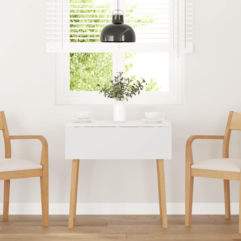 vidaXL Eettafel massief hout wit rubber - Aashly
