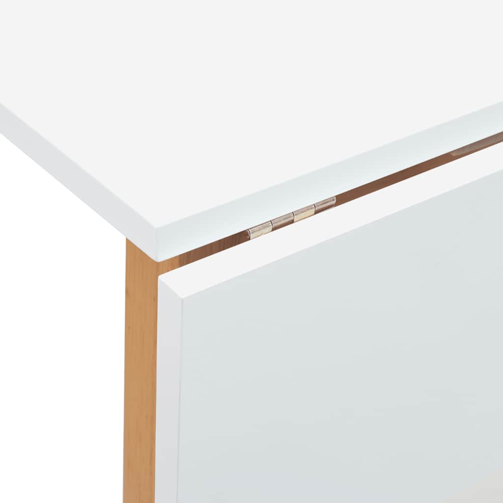 vidaXL Eettafel massief hout wit rubber - Aashly