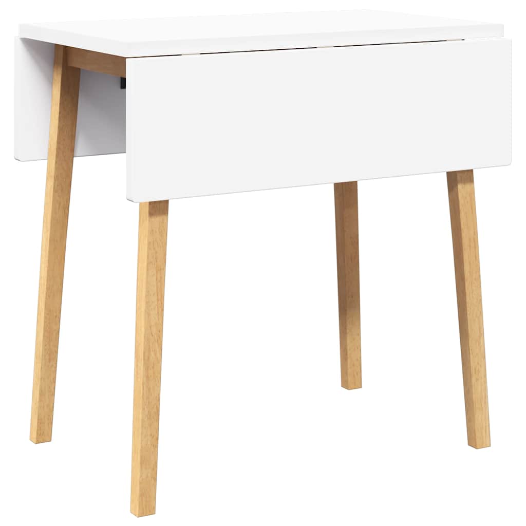 vidaXL Eettafel massief hout wit rubber - Aashly