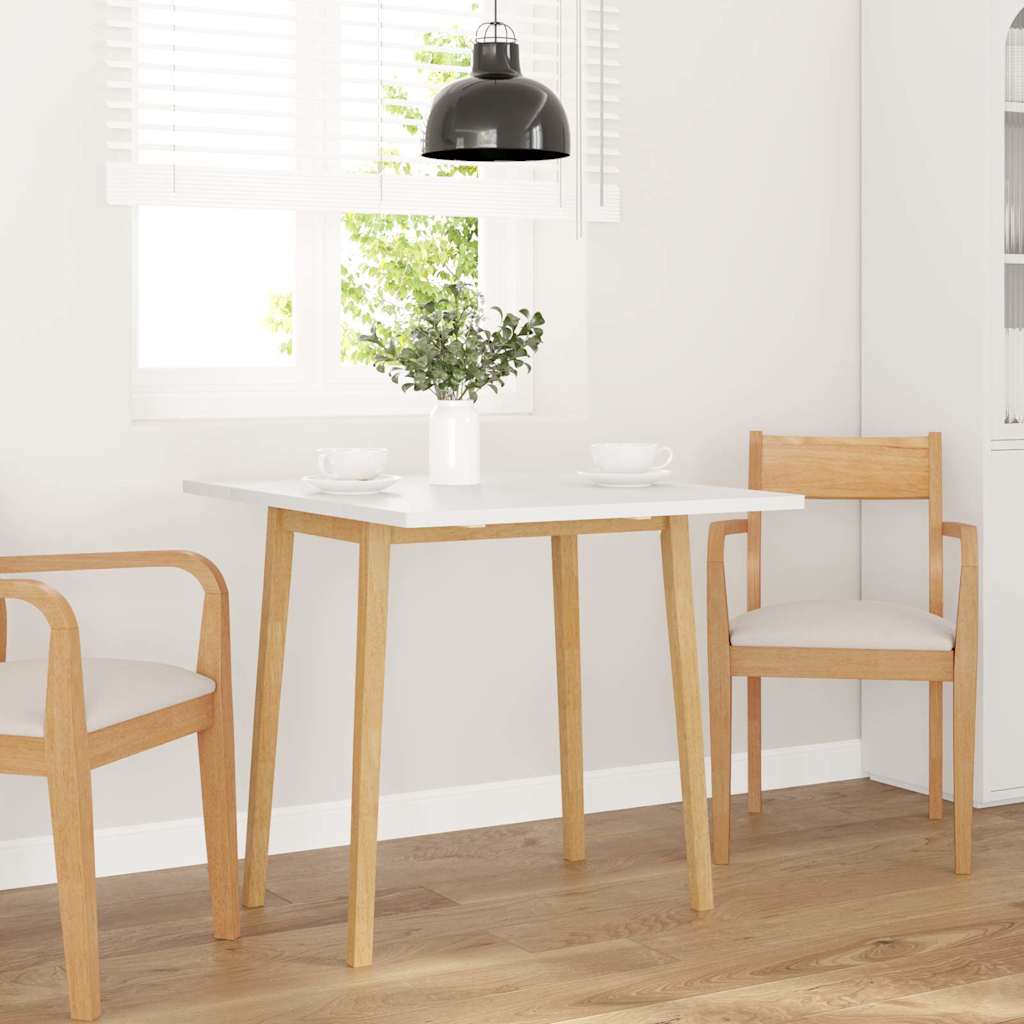 vidaXL Eettafel massief hout wit rubber - Aashly