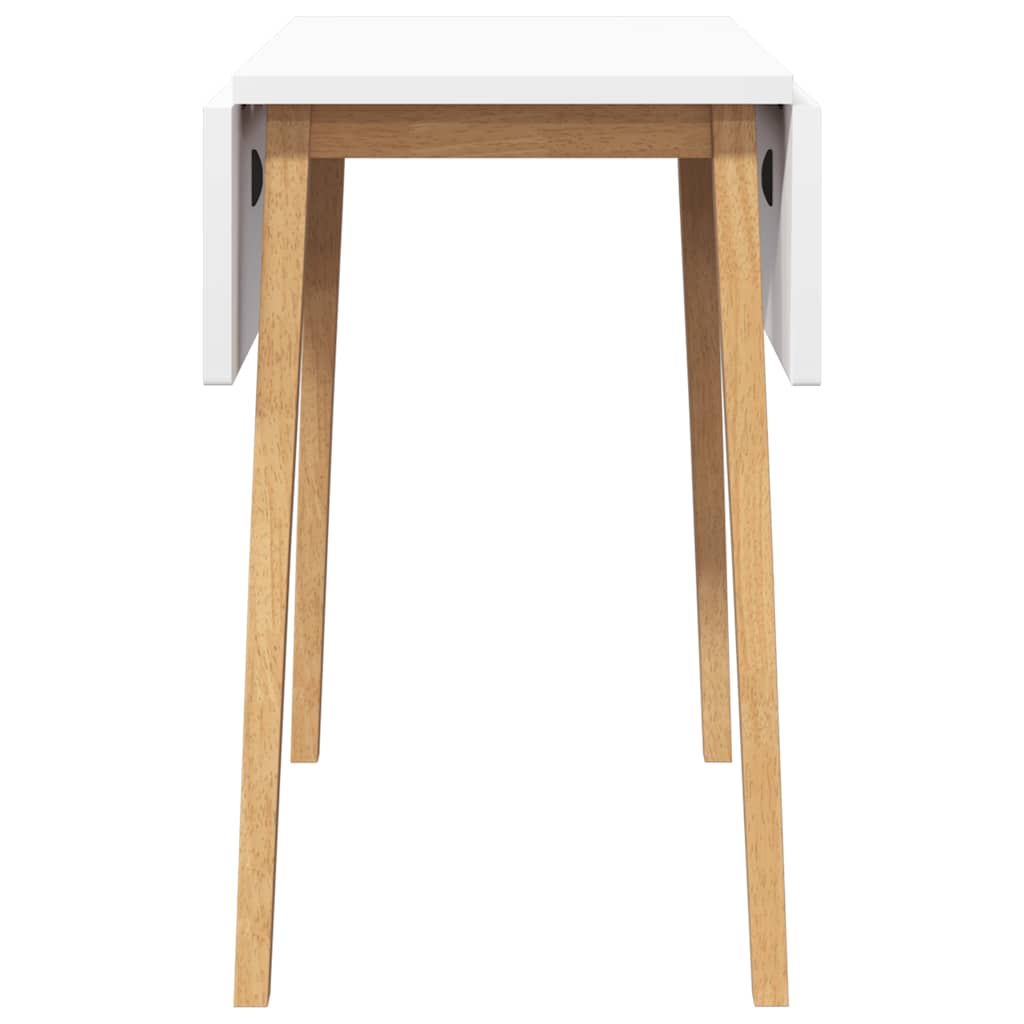 vidaXL Eettafel massief hout wit rubber - Aashly