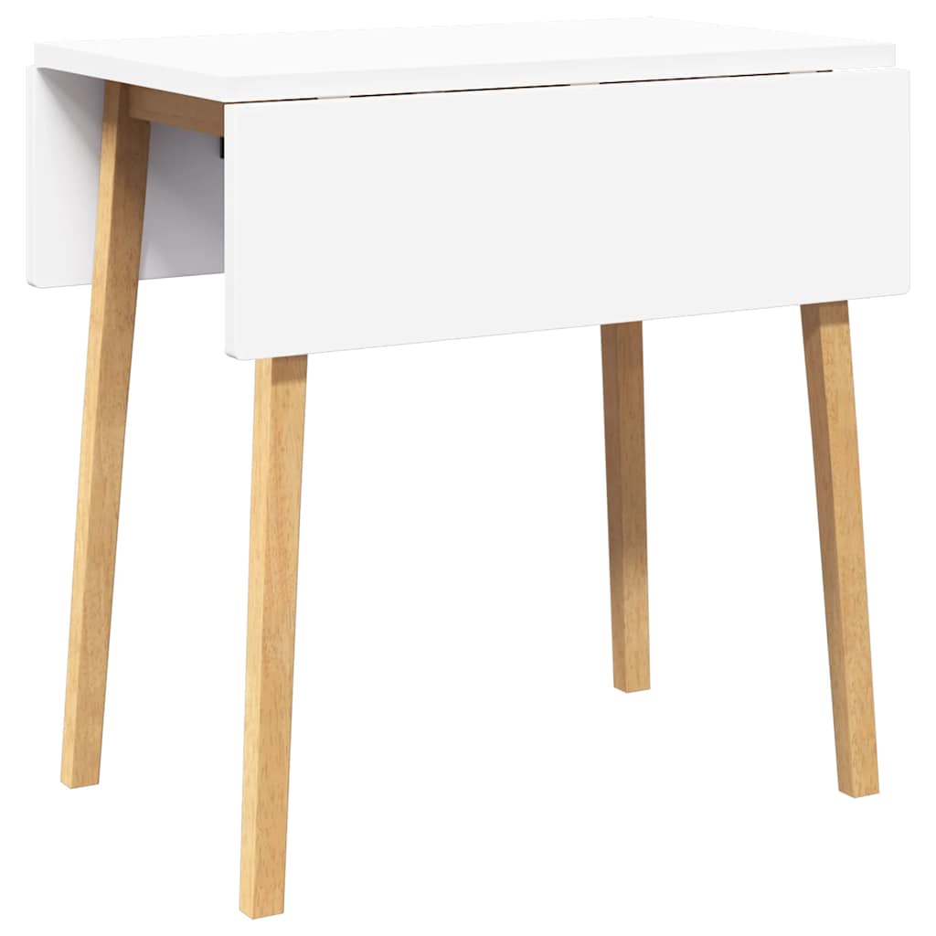 vidaXL Eettafel massief hout wit rubber - Aashly