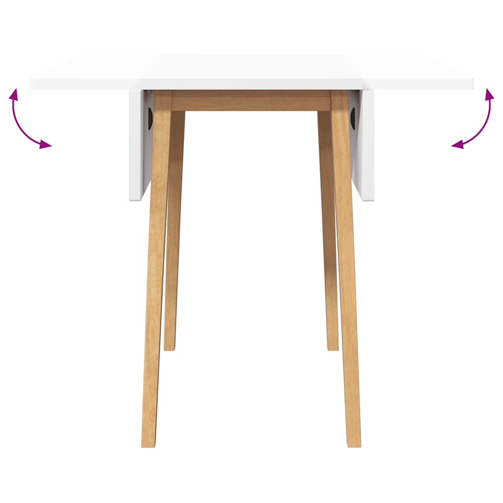 vidaXL Eettafel massief hout wit rubber - Aashly