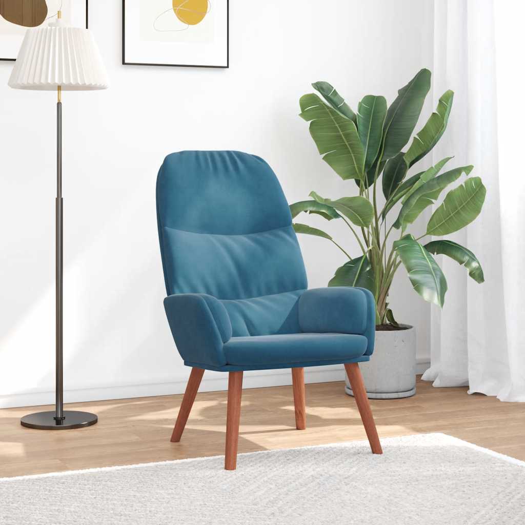 vidaXL Relaxstoel fluweel blauw - Aashly