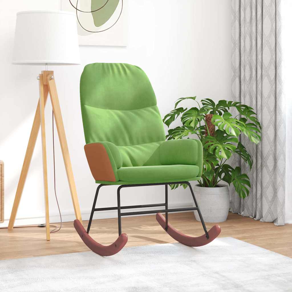 vidaXL Schommelstoel fluweel donkergrijs - Aashly