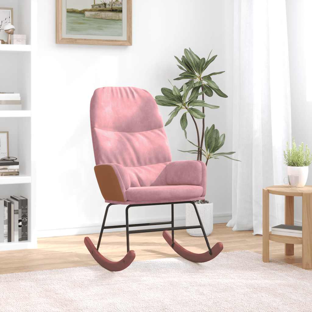 vidaXL Schommelstoel fluweel donkergrijs - Aashly