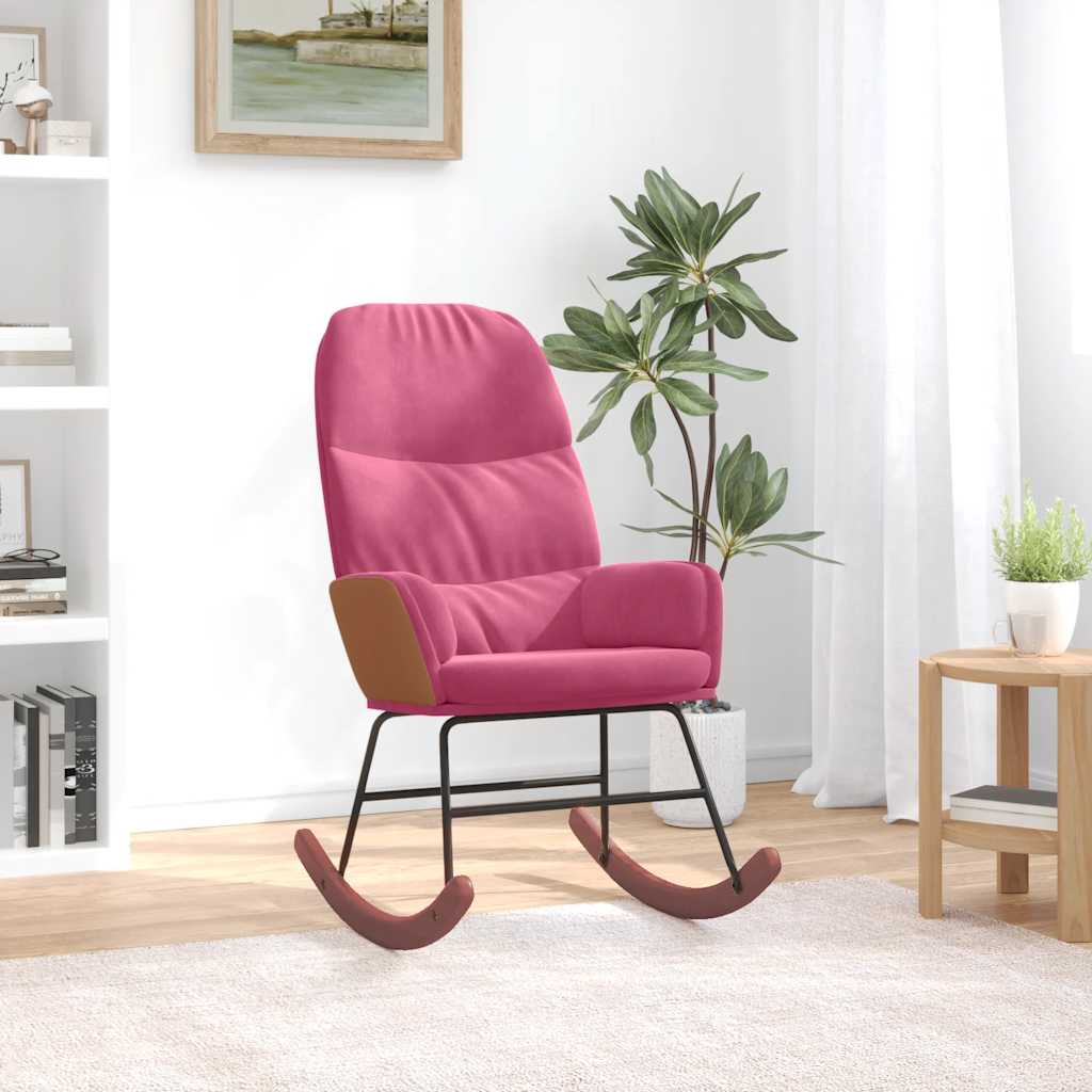 vidaXL Schommelstoel fluweel donkergrijs - Aashly