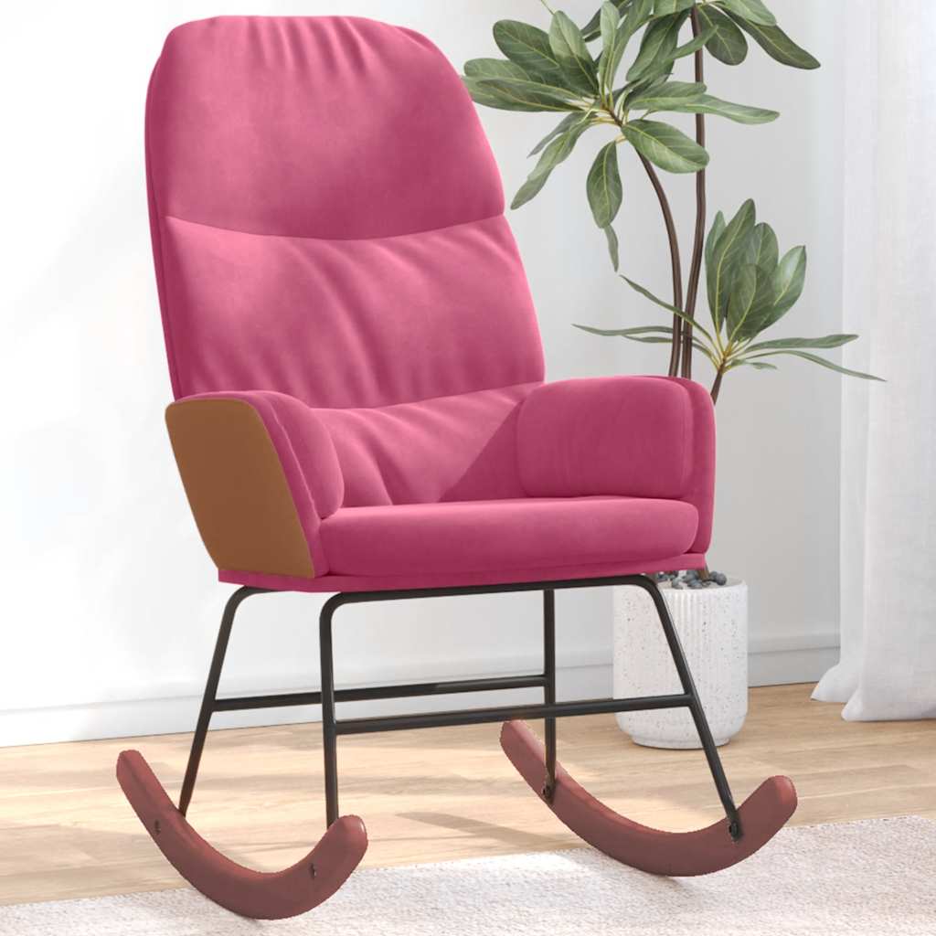 vidaXL Schommelstoel fluweel donkergrijs - Aashly