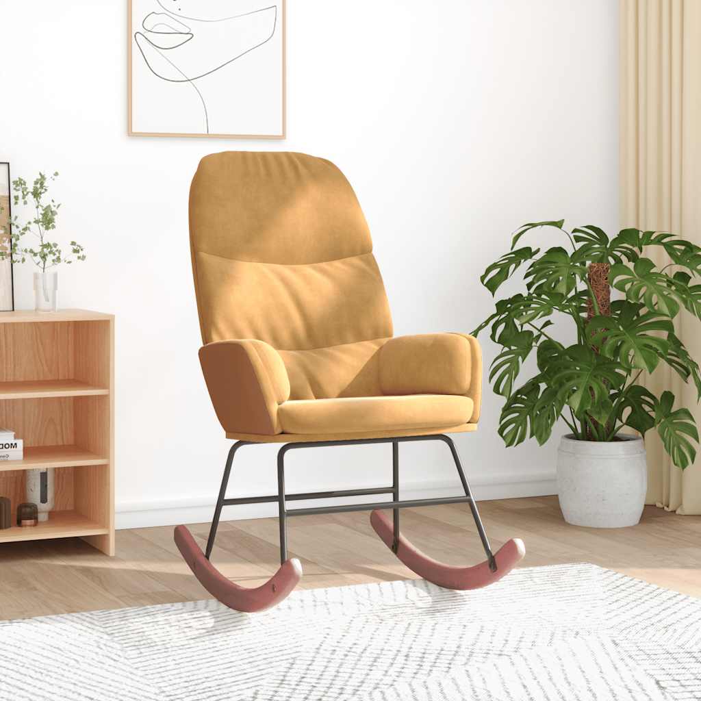 vidaXL Schommelstoel fluweel donkergrijs - Aashly