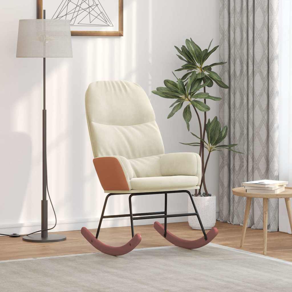 vidaXL Schommelstoel fluweel donkergrijs - Aashly