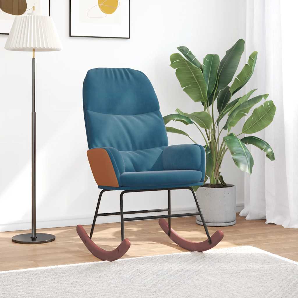 vidaXL Schommelstoel fluweel donkergrijs - Aashly