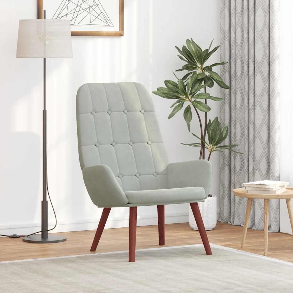 vidaXL Relaxstoel fluweel donkergoen - Aashly