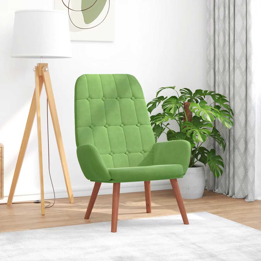 vidaXL Relaxstoel fluweel donkergoen - Aashly
