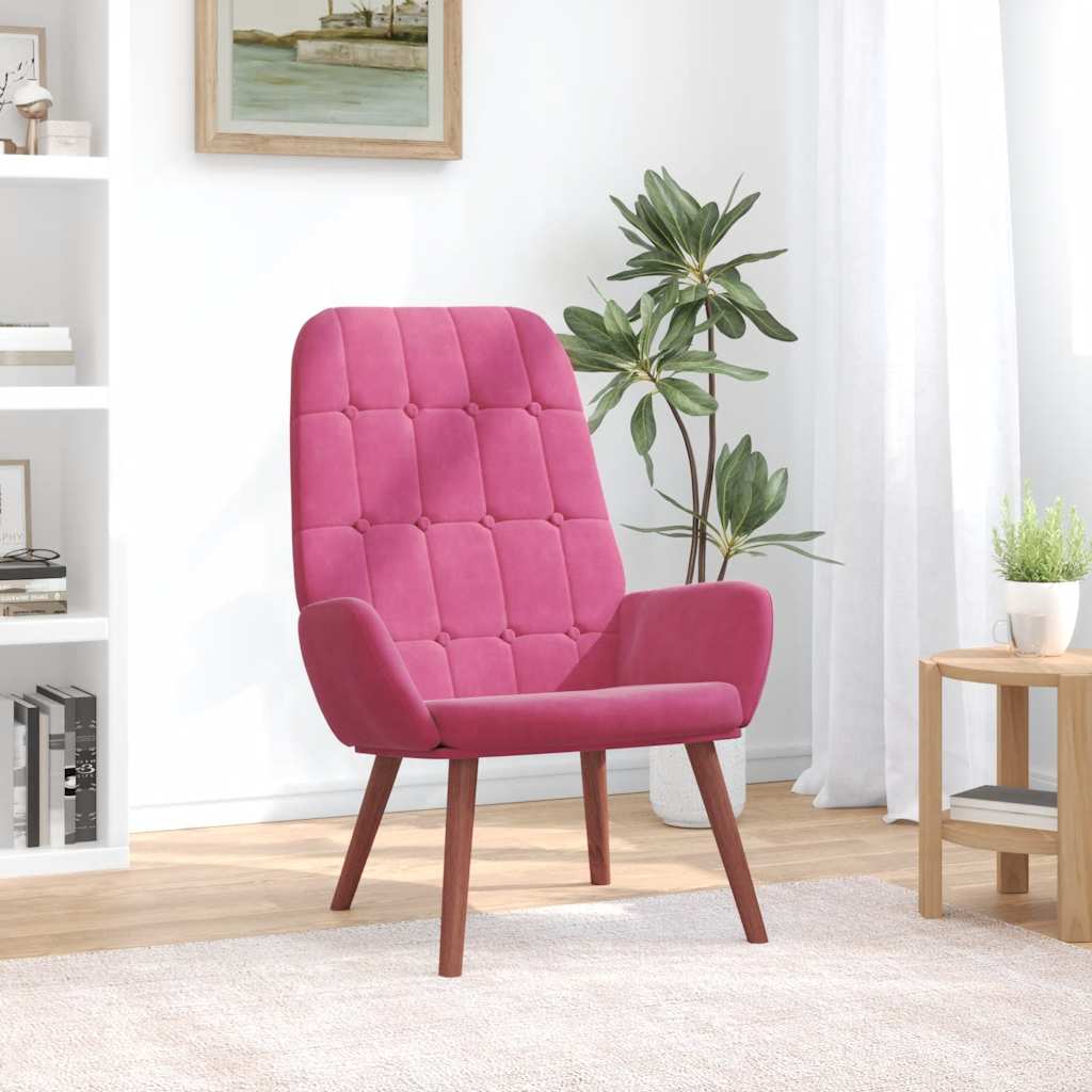 vidaXL Relaxstoel fluweel donkergoen - Aashly