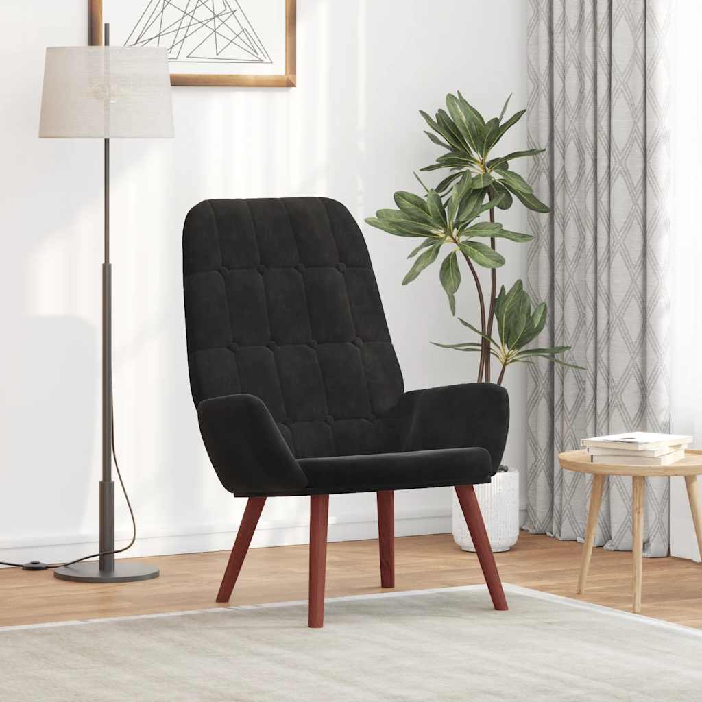 vidaXL Relaxstoel fluweel donkergoen - Aashly