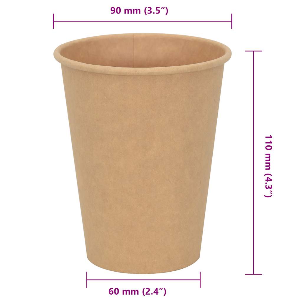vidaXL Papieren koffiekopjes 1000 st 4oz 100 ml bruin