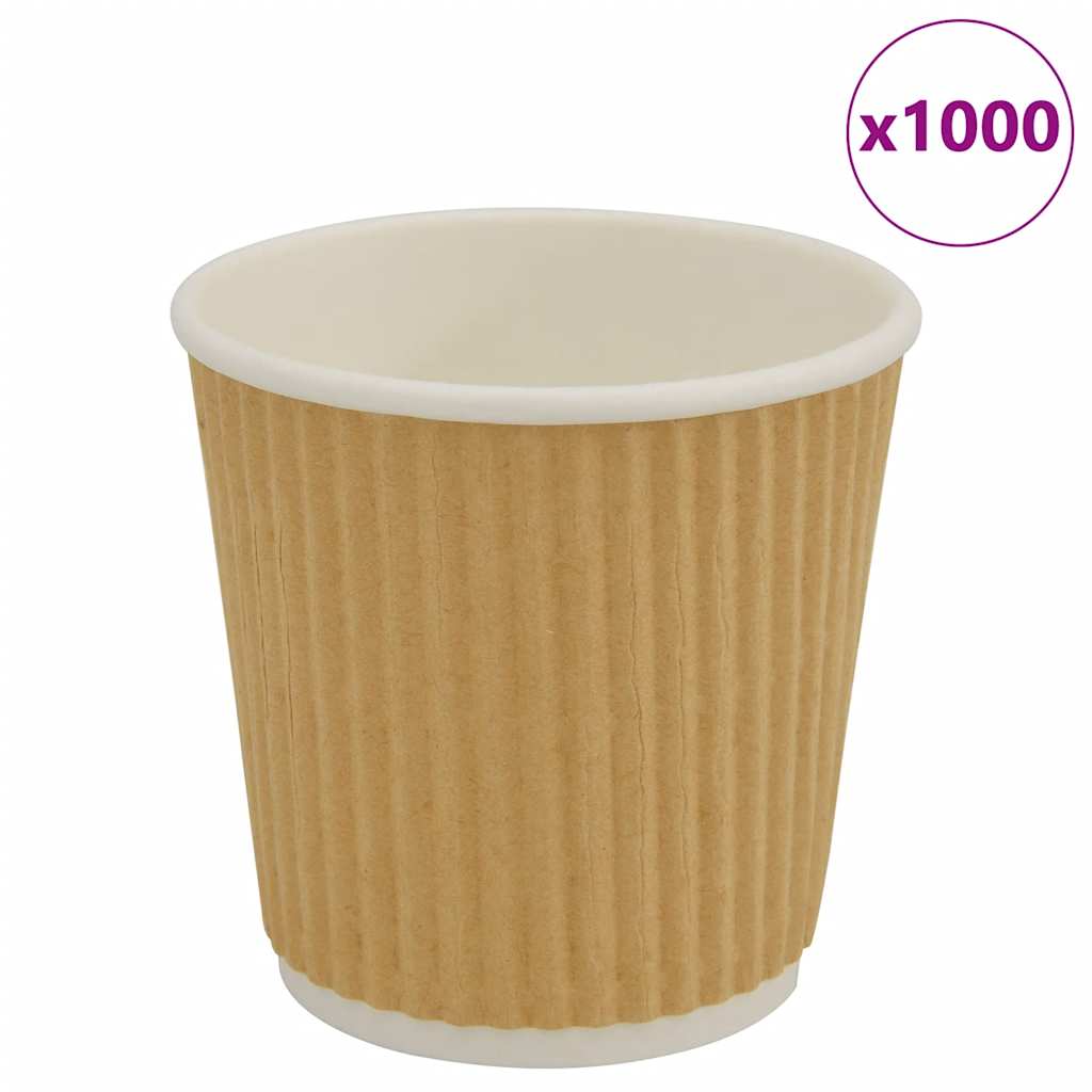 vidaXL Papieren koffiekopjes 500 st 8oz 200 ml bruin - Aashly