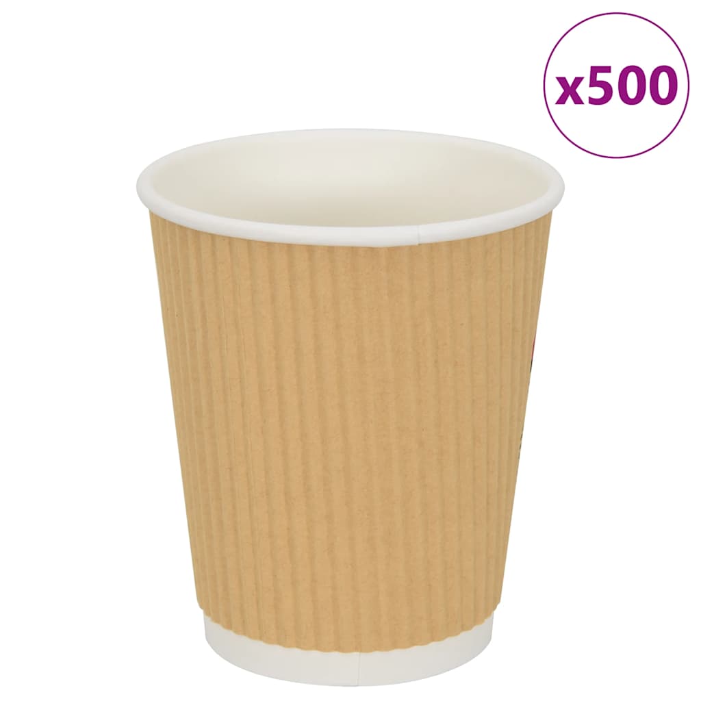 vidaXL Papieren koffiekopjes 500 st 8oz 200 ml bruin - Aashly