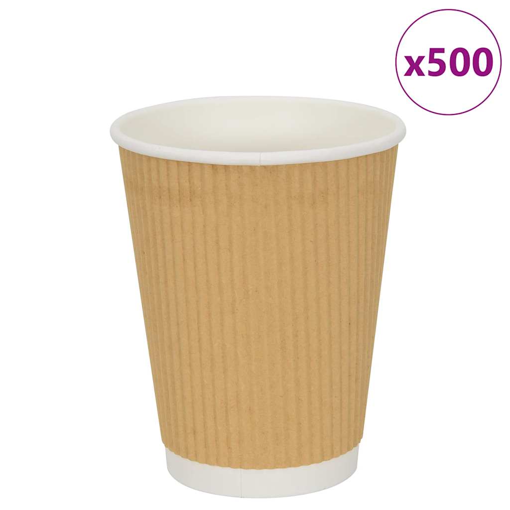vidaXL Papieren koffiekopjes 500 st 8oz 200 ml bruin - Aashly