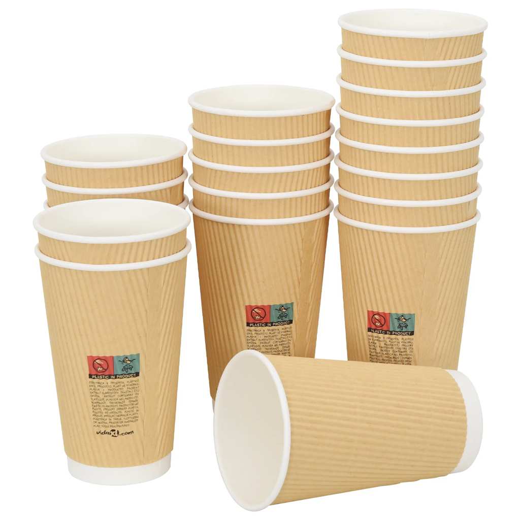 vidaXL Papieren koffiekopjes 500 st 8oz 200 ml bruin - Aashly