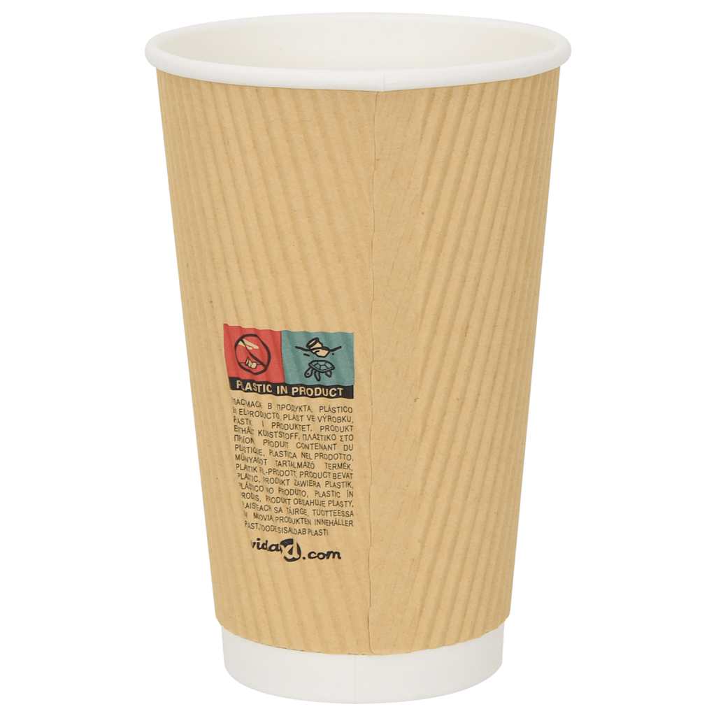 vidaXL Papieren koffiekopjes 500 st 8oz 200 ml bruin - Aashly