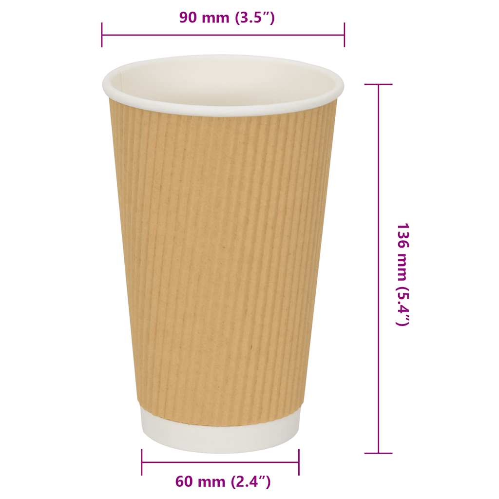 vidaXL Papieren koffiekopjes 500 st 8oz 200 ml bruin - Aashly
