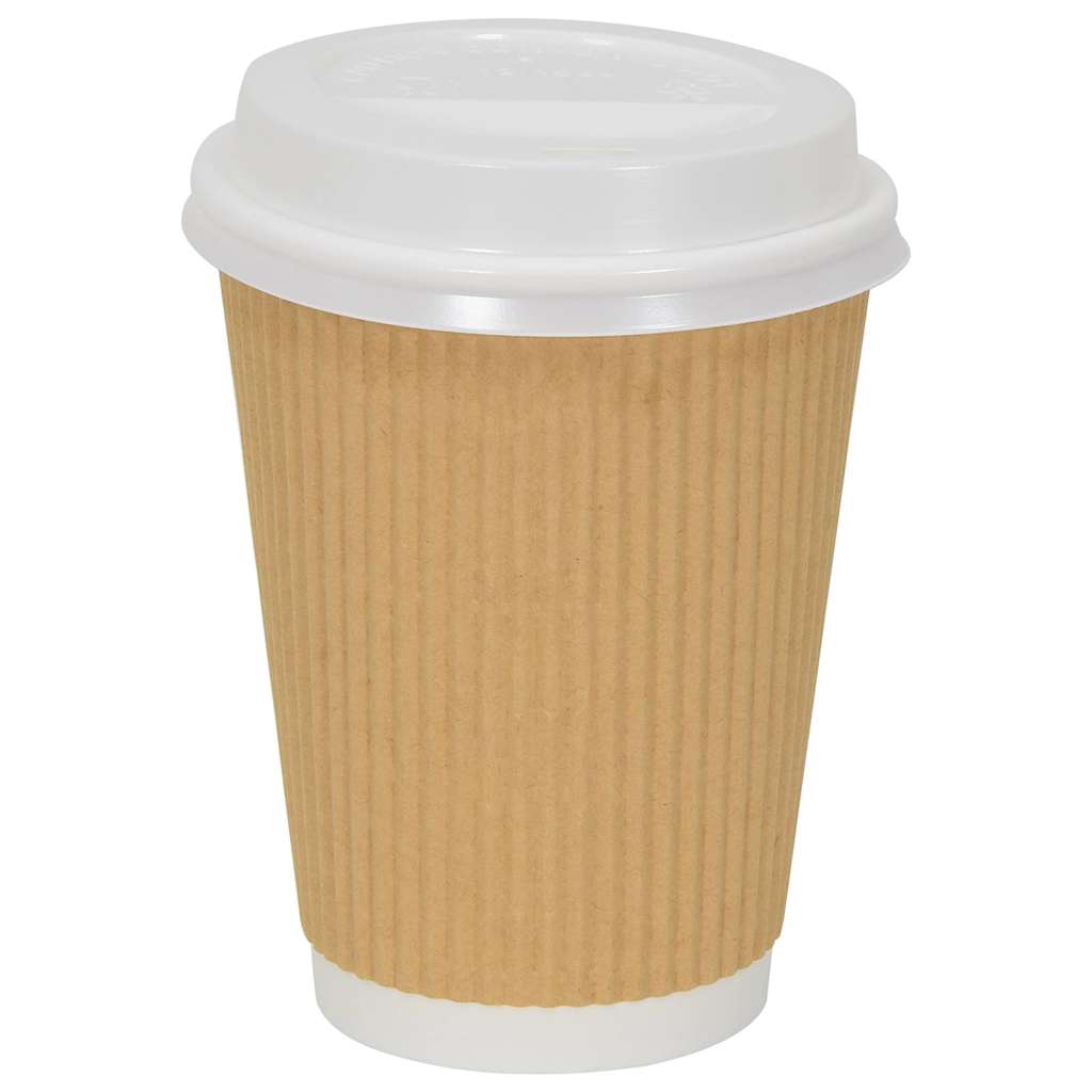 vidaXL Papieren koffiebekerdeksels Ø60 mm 4oz 1000 st kunststof wit - Aashly