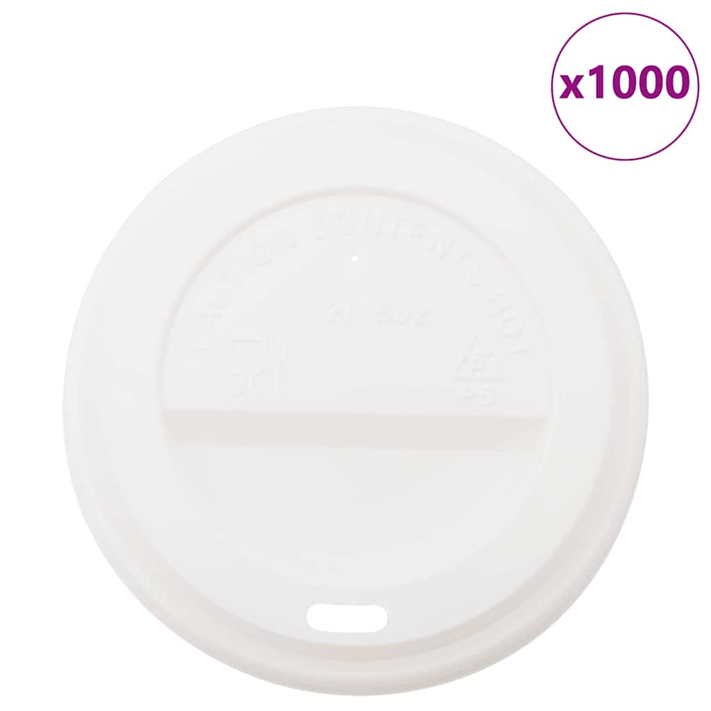 vidaXL Papieren koffiebekerdeksels Ø60 mm 4oz 1000 st kunststof wit - Aashly