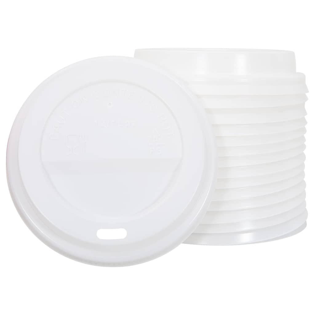 vidaXL Papieren koffiebekerdeksels Ø60 mm 4oz 1000 st kunststof wit - Aashly