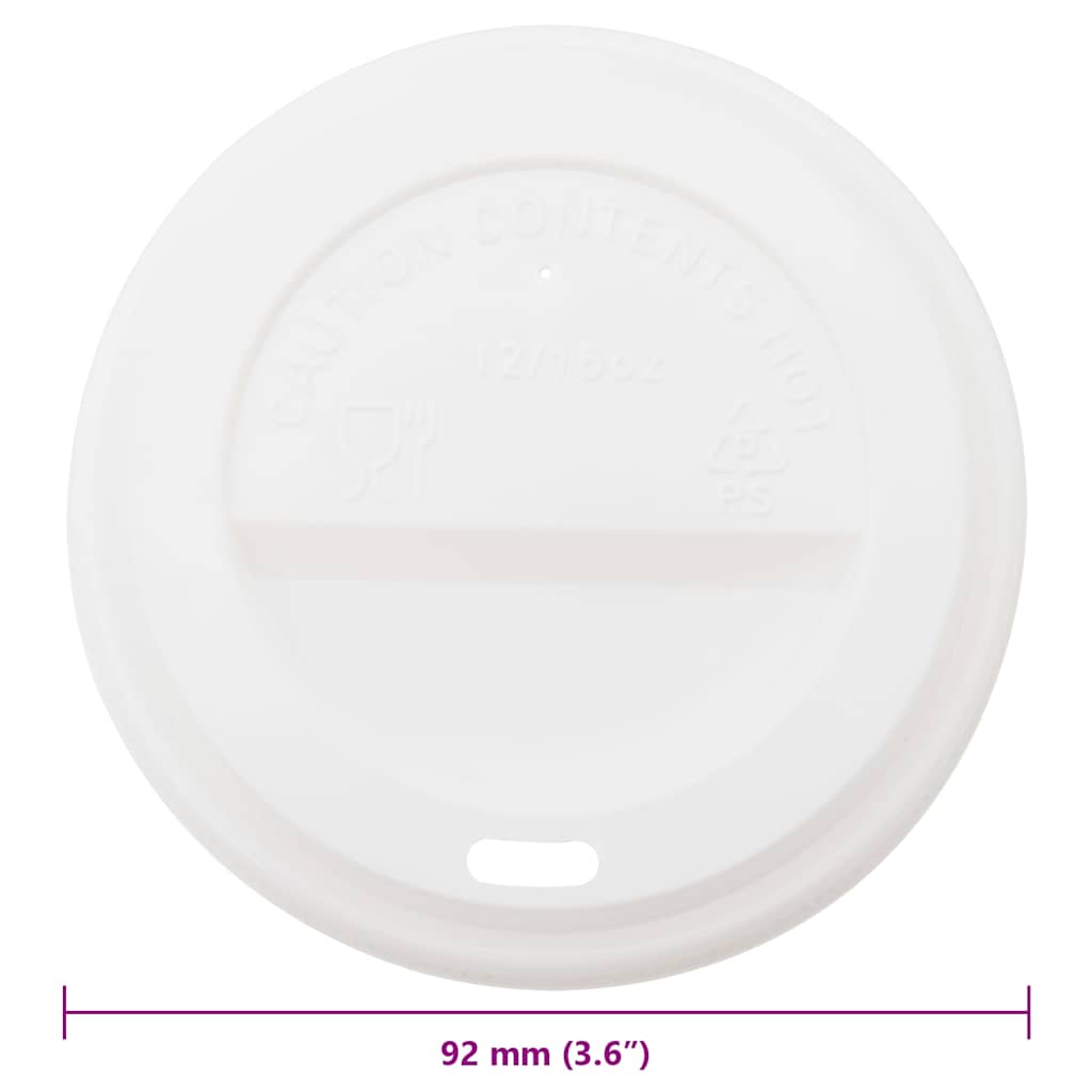 vidaXL Papieren koffiebekerdeksels Ø60 mm 4oz 1000 st kunststof wit - Aashly