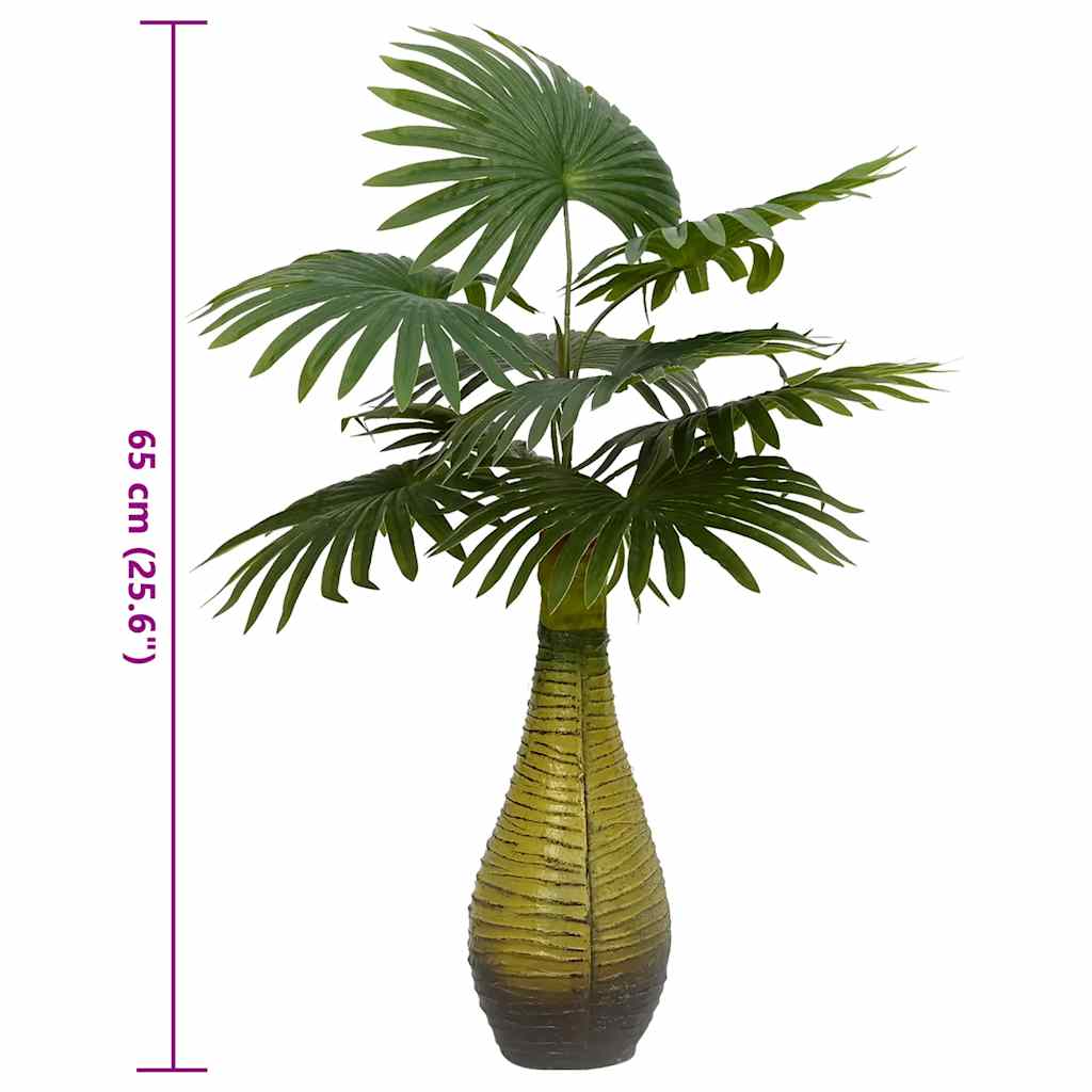 vidaXL Kunstpalmplant 9 blaadjes 70 cm groen - Aashly