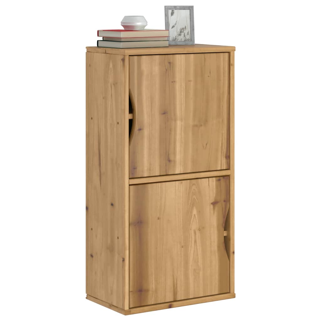 vidaXL Bijzetkast met lades ODDA 40x24x79 cm massief grenenhout - Aashly