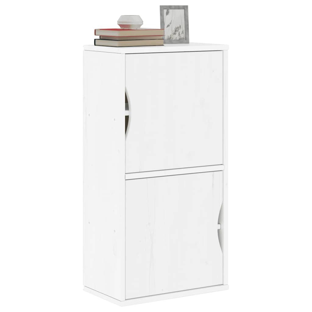 vidaXL Bijzetkast met lades ODDA 40x24x79 cm massief grenenhout - Aashly