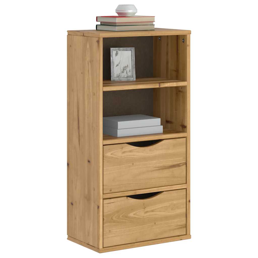 vidaXL Bijzetkast met lades ODDA 40x24x79 cm massief grenenhout - Aashly