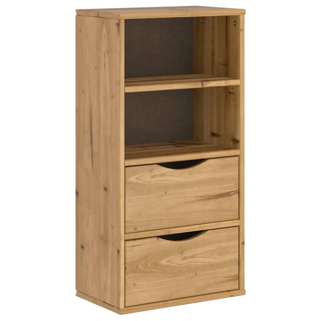 vidaXL Bijzetkast met lades ODDA 40x24x79 cm massief grenenhout - Aashly