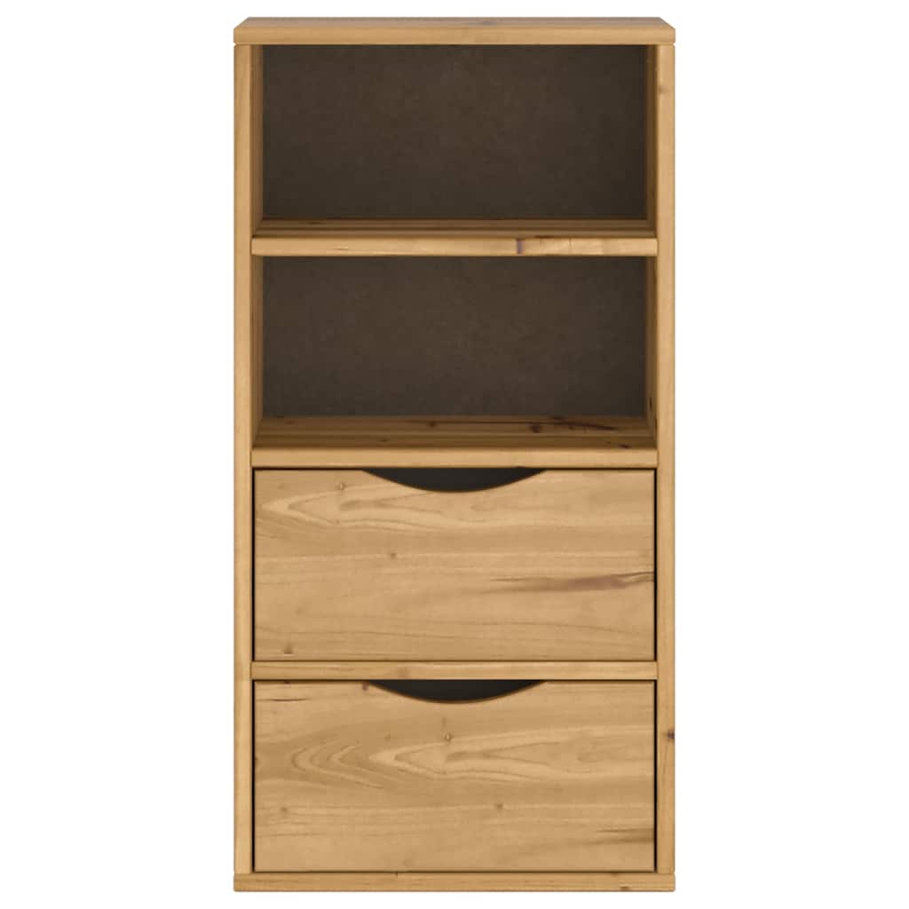 vidaXL Bijzetkast met lades ODDA 40x24x79 cm massief grenenhout - Aashly