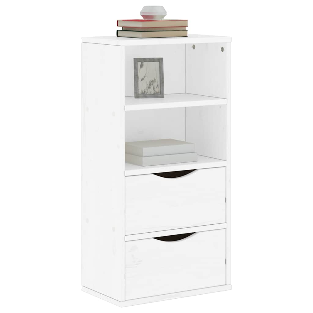 vidaXL Bijzetkast met lades ODDA 40x24x79 cm massief grenenhout - Aashly