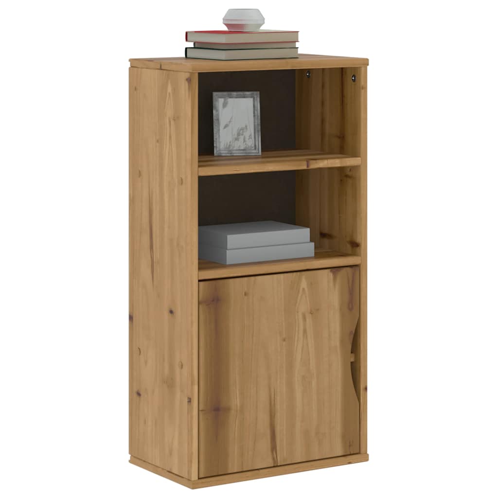 vidaXL Bijzetkast met lades ODDA 40x24x79 cm massief grenenhout - Aashly