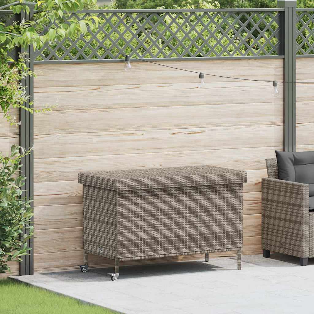 vidaXL Tuinbox met wielen 160x55x75 cm poly rattan zwart - Aashly